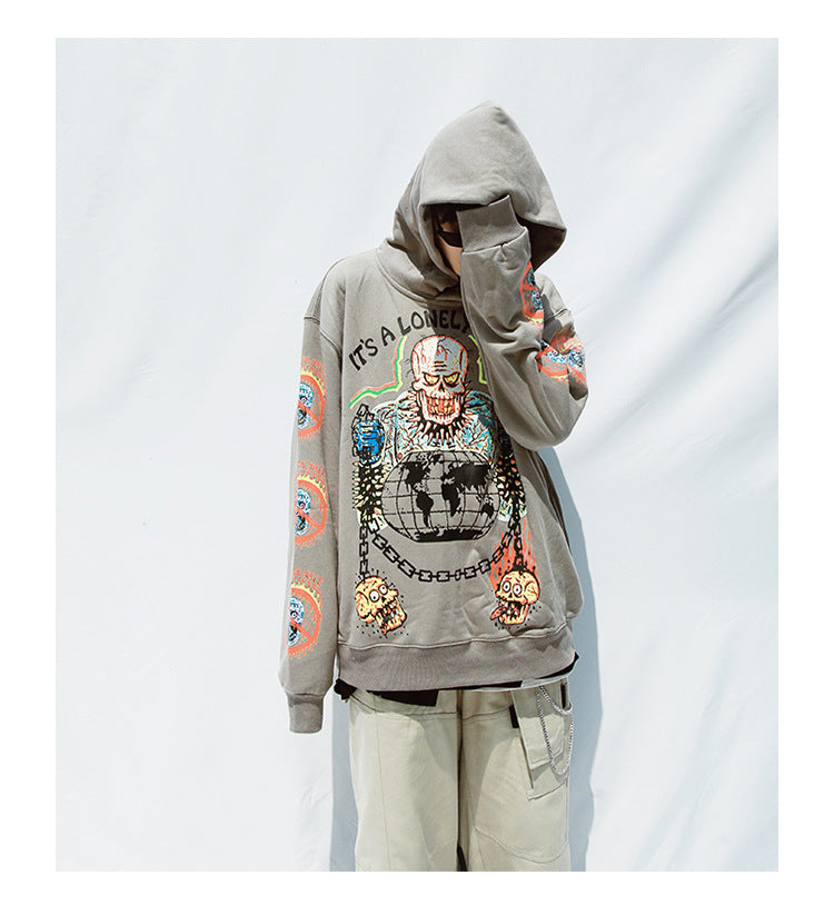 Kanye Skull Palace Hoodie - Hip Hop Graffiti Sweatshirt