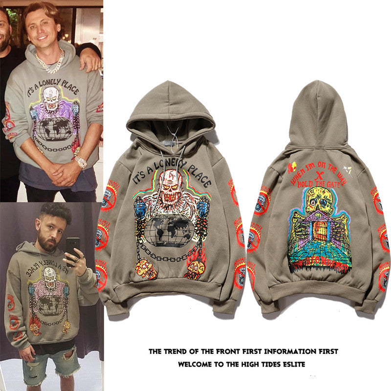 Kanye Skull Palace Hoodie - Hip Hop Graffiti Sweatshirt