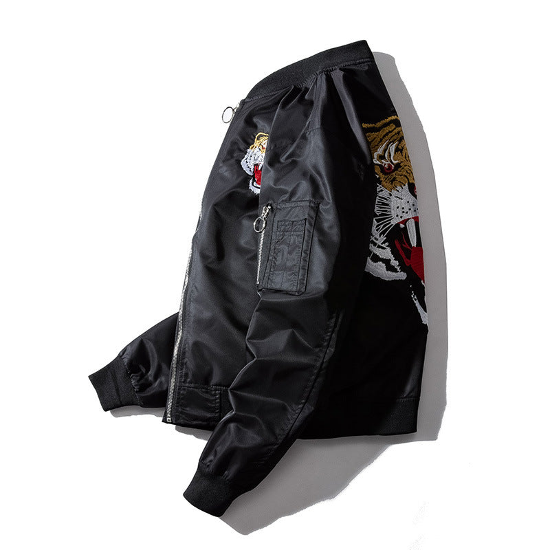 Embroidered Men's Cotton Jacket for Outer Wear