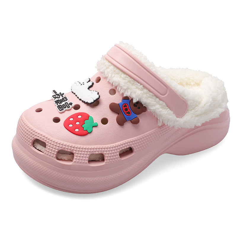 Warm Two-Wear Cotton Baotou Lazy Slippers