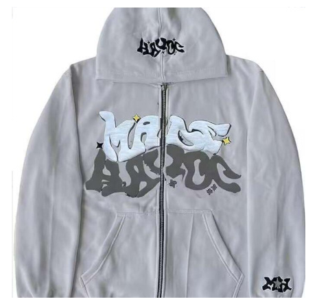 Y2K Plus Size Pink Printed Zipper Hoodie (One Item)