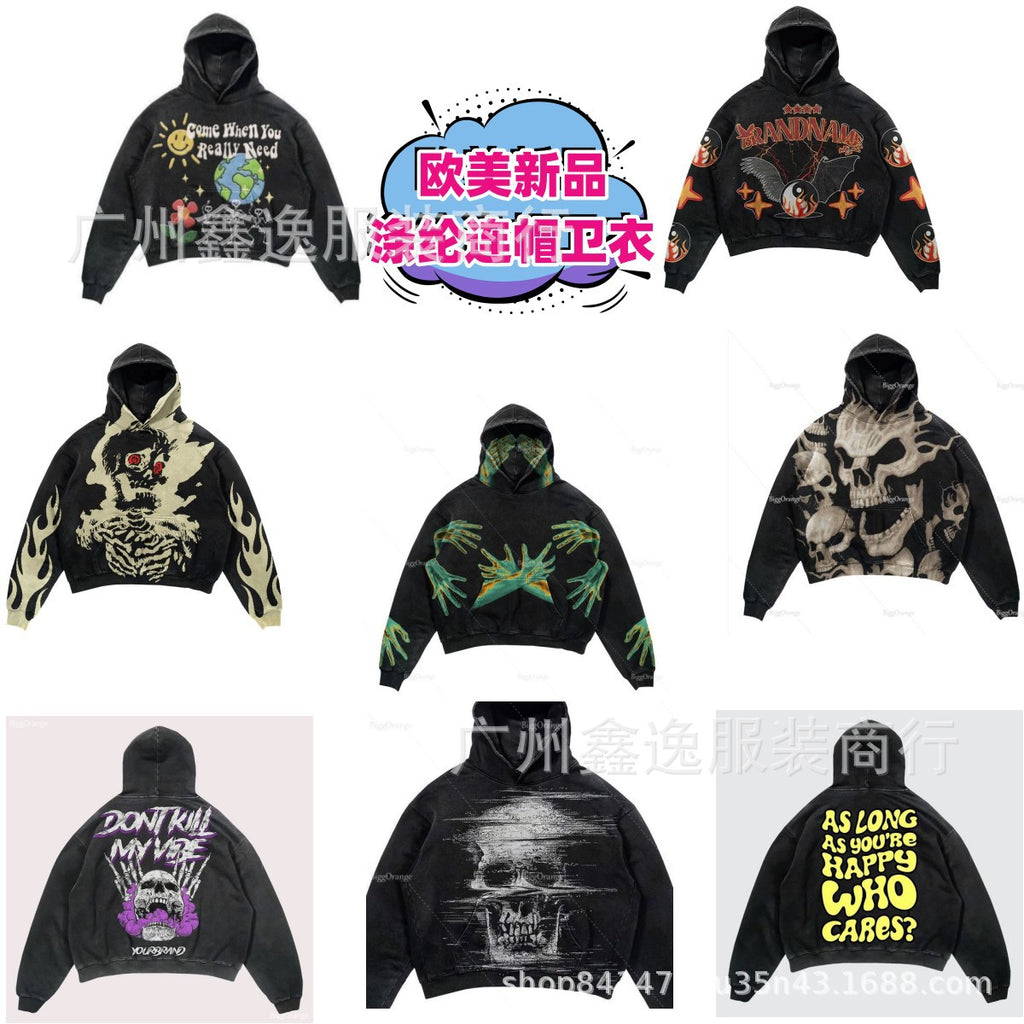 Spooky Harajuku Hoodie - Y2K Style