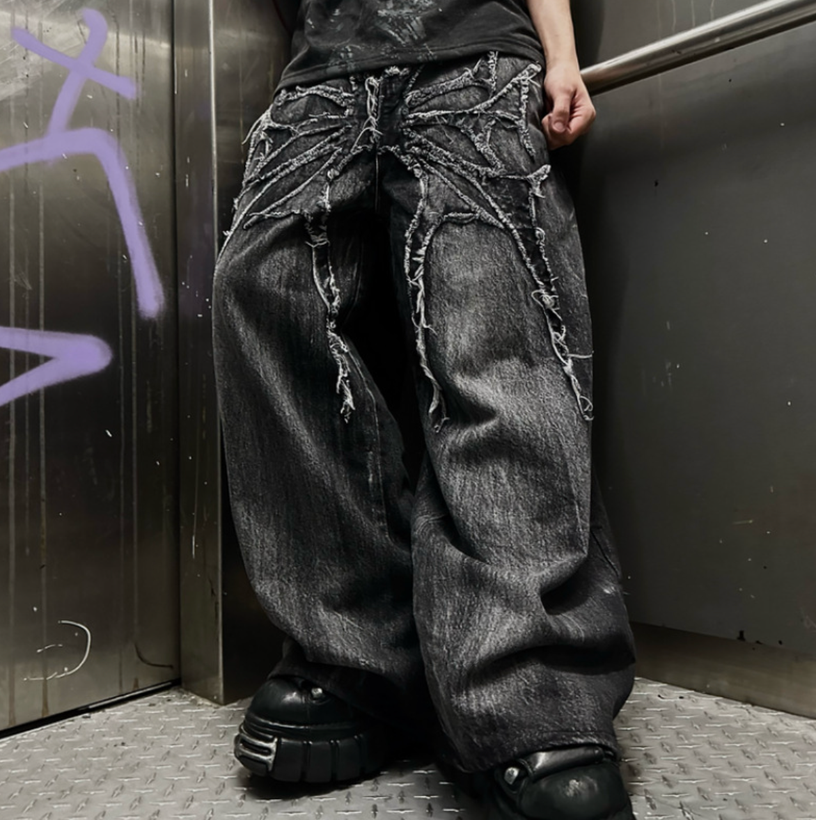 High Street Spider Embroidered Jeans