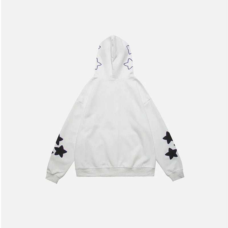 Harajuku Y2K Star Letters Hooded Zip-Up Sweatshirt