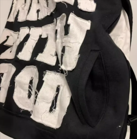 Hip-Hop Letter Embroidered Hoodie