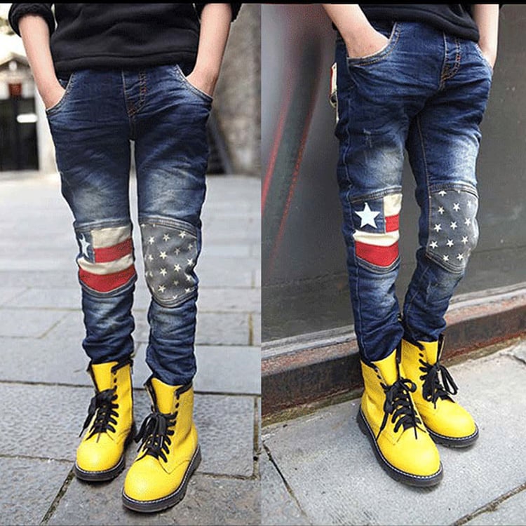 Boy's Patchwork Jeans