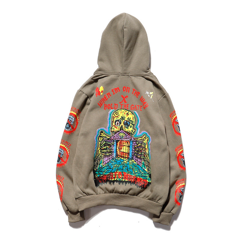 Kanye Skull Palace Hoodie - Hip Hop Graffiti Sweatshirt