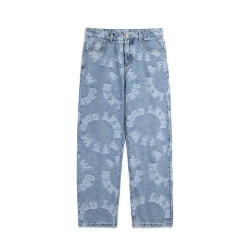 High Street Retro Distressed Baggy Jeans