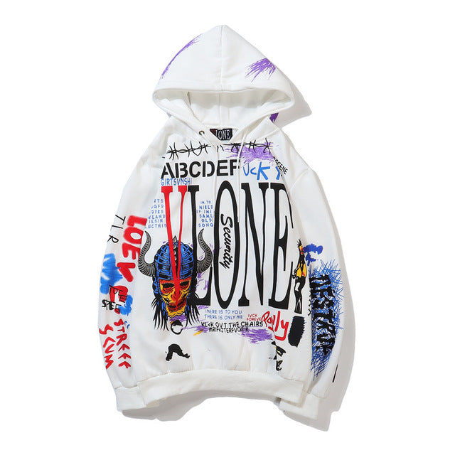 Graffiti Oversized Hoodie for Men - Hip Hop Streetwear