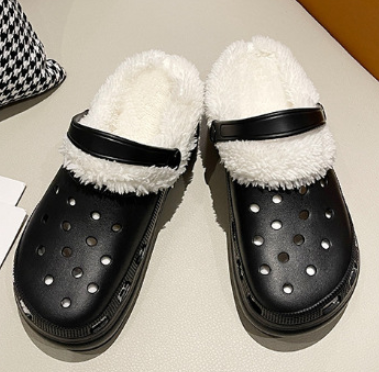 Warm Two-Wear Cotton Baotou Lazy Slippers