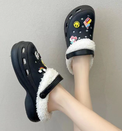 Warm Two-Wear Cotton Baotou Lazy Slippers