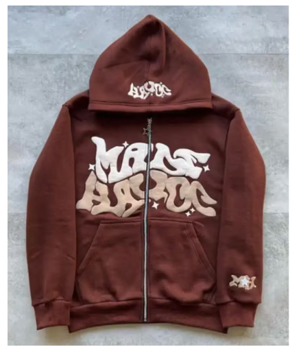 Y2K Plus Size Pink Printed Zipper Hoodie (One Item)