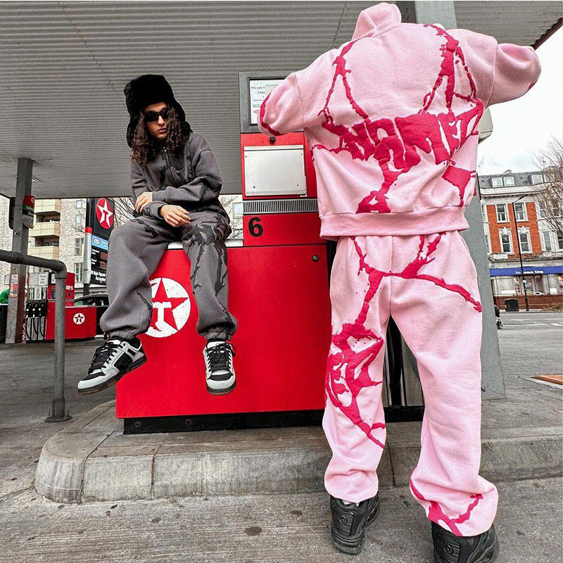 Y2K Style Streetwear Zip Hoodie for Men and Women