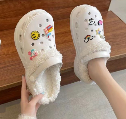 Warm Two-Wear Cotton Baotou Lazy Slippers
