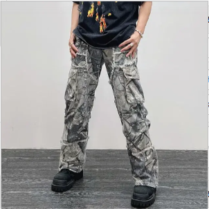 2023 Camouflage Y2K Flare Jeans and Cargo Pants