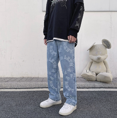 High Street Retro Distressed Baggy Jeans