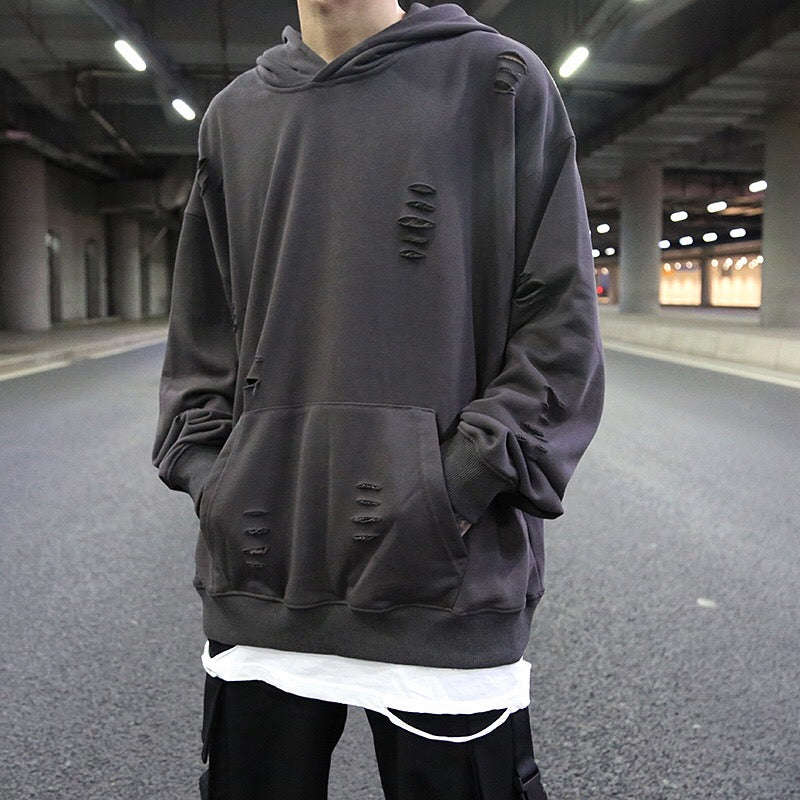 KANYE Street Style Distressed Oversized Hoodie