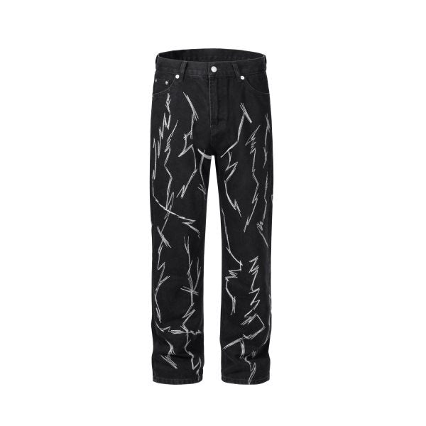 High Street InsRO Style Embroidered Straight Jeans