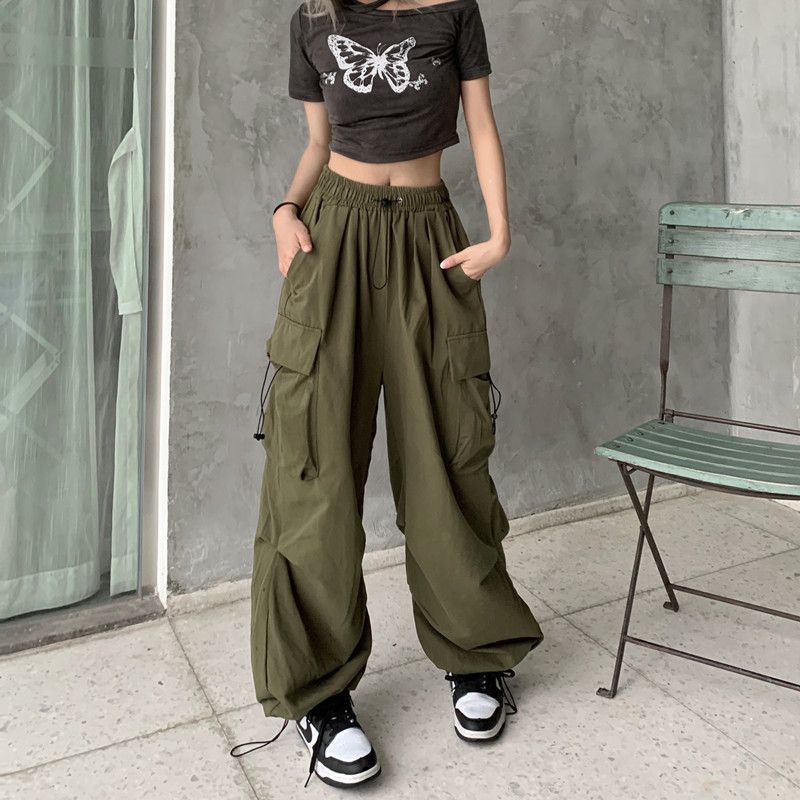 Y2K High Waist Cargo Pants for Women in Vintage Style