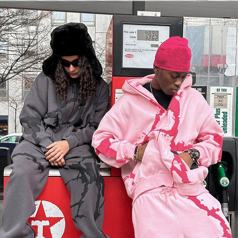 Y2K Style Streetwear Zip Hoodie for Men and Women