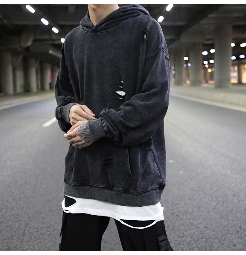 KANYE Street Style Distressed Oversized Hoodie