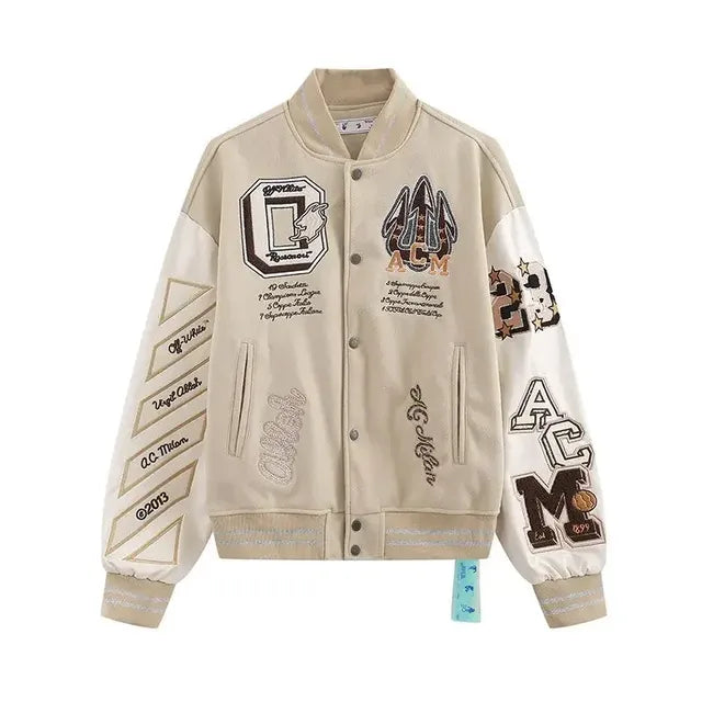 Y2K Vintage Hip-Hop Multi-Letter Embroidery Jacket